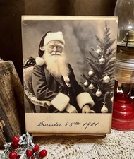 Vintage Style 1901 Photo Santa Claus, Christmas, Handcrafted Plaque / Sign #2