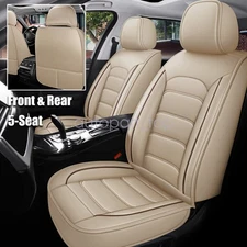 For Honda 4Door Car PU Leather Front & Rear Seat Cover Protector Cushion Beige