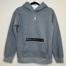 Jordan Gray Hoodie with Front Pocket Inside fleece Sz XL kids or XS women s