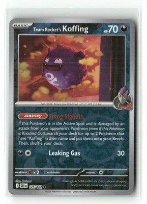 Team Rocket's Koffing 125/182 Common Destined Rivals Pokemon Reverse Holo NM