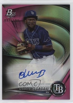2022 Bowman Platinum Top Prospects Pink 85/199 Osleivis Basabe #TOP-22 Auto 0c57