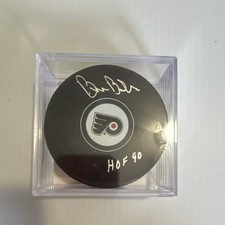 Bill Barber Autographed Philadelphia Flyers Hall of Fame Hockey Puck #128/150