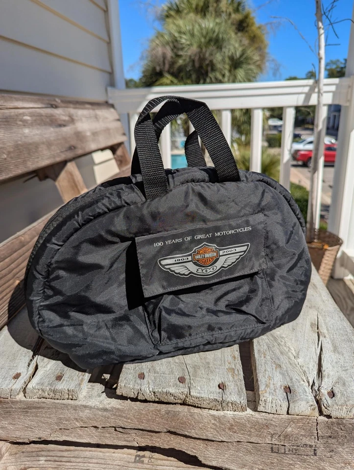 2003 Vintage Harley Davidson 100º Aniversário Capacete Bolsa Motociclista - Imagem 2 de 4