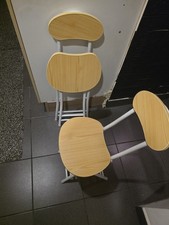 2 X Portable Chair With Backrest, Folding Dining Chairs For Kitchen