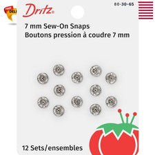 Craft Durable Sew-On Snaps - 12-Pack Size 3/0 Nickel-Plated Brass for Garments