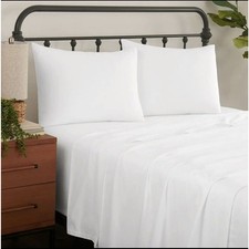 Flannel Sheet Set - California King - White- New