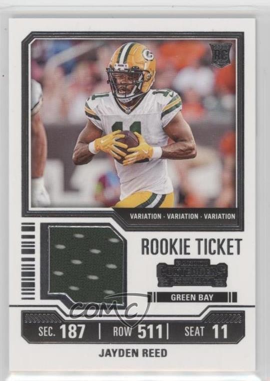 2023 Panini Contenders Rookie Ticket Swatches Variations Jayden Reed RC 1dj9