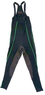 Aanstad Equestrian Riding Jumper, blck with leathr full seat and green shamrock