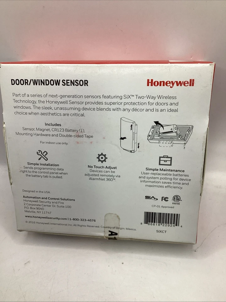 Sensor de puerta/ventana inalámbrico bidireccional Honeywell SiX 🟣 Foto 3 de 4