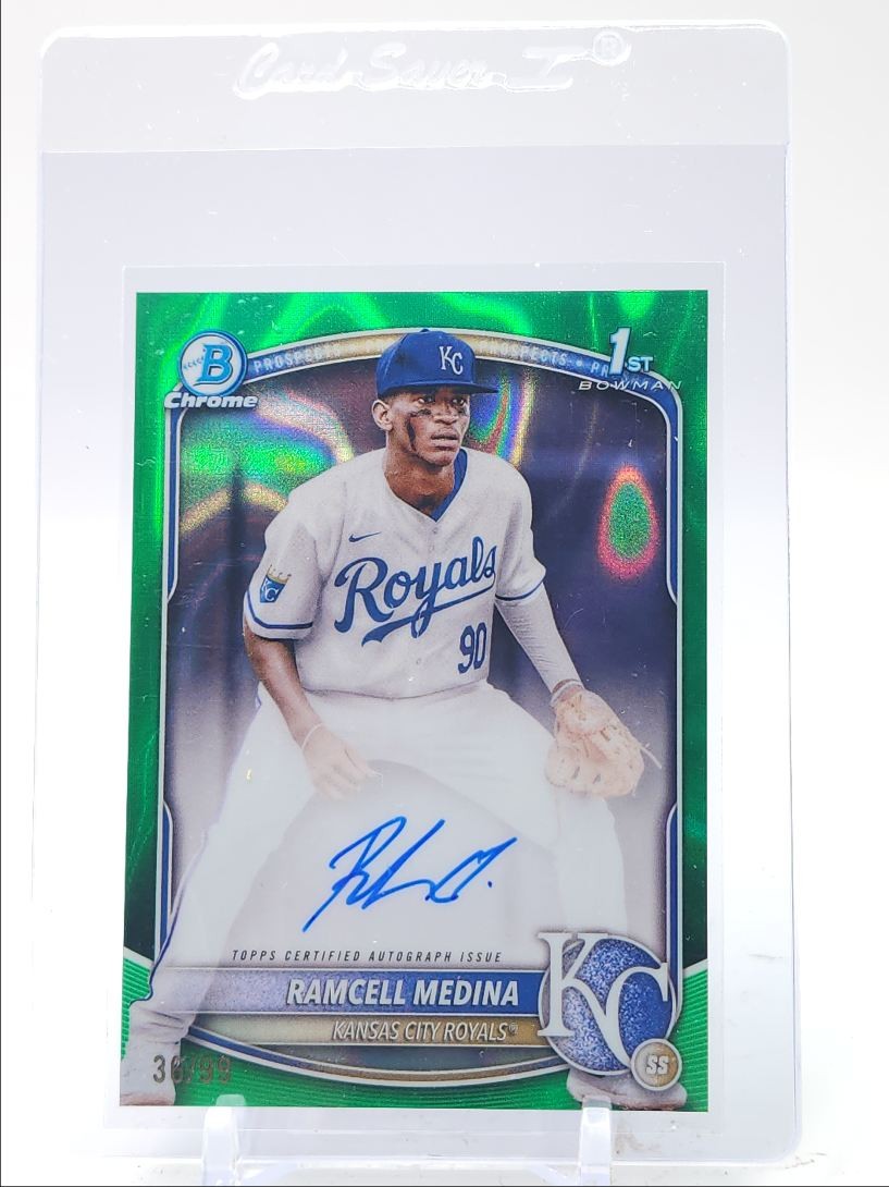 RAMCELL MEDINA 2025 BOWMAN CHROME 1ST AUTOGRAPH GREEN LAVA AUTO /99 Q5876