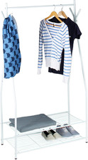 Stand Porta Abiti SANDRA in Metallo 2 Ripiani Barra Appendiabiti, Hxlxp 162 X 90