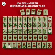 Green Christmas Style Single American Mahjong 160 Pieces Tiles only