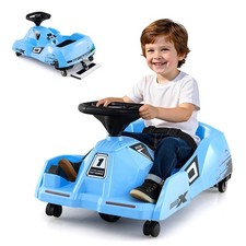 12V Ride on Toy Car Electric Go Kart with Cleaning Fun  Remote Control Blue