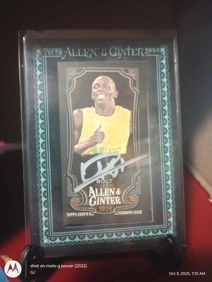 2024 Topps Allen & Ginter X USAIN BOLT  Black Frame AUTO /25 Read Description