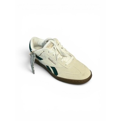 Reebok Club C Revenge Women s Cream Green Suede Gum Sole Low Top Sneakers Size 8