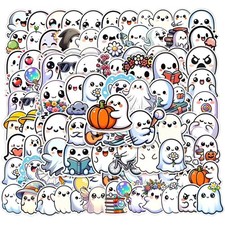 Halloween Ghost Vinyl Sticker Pack of 100 Cute Decorative Party Stickers for