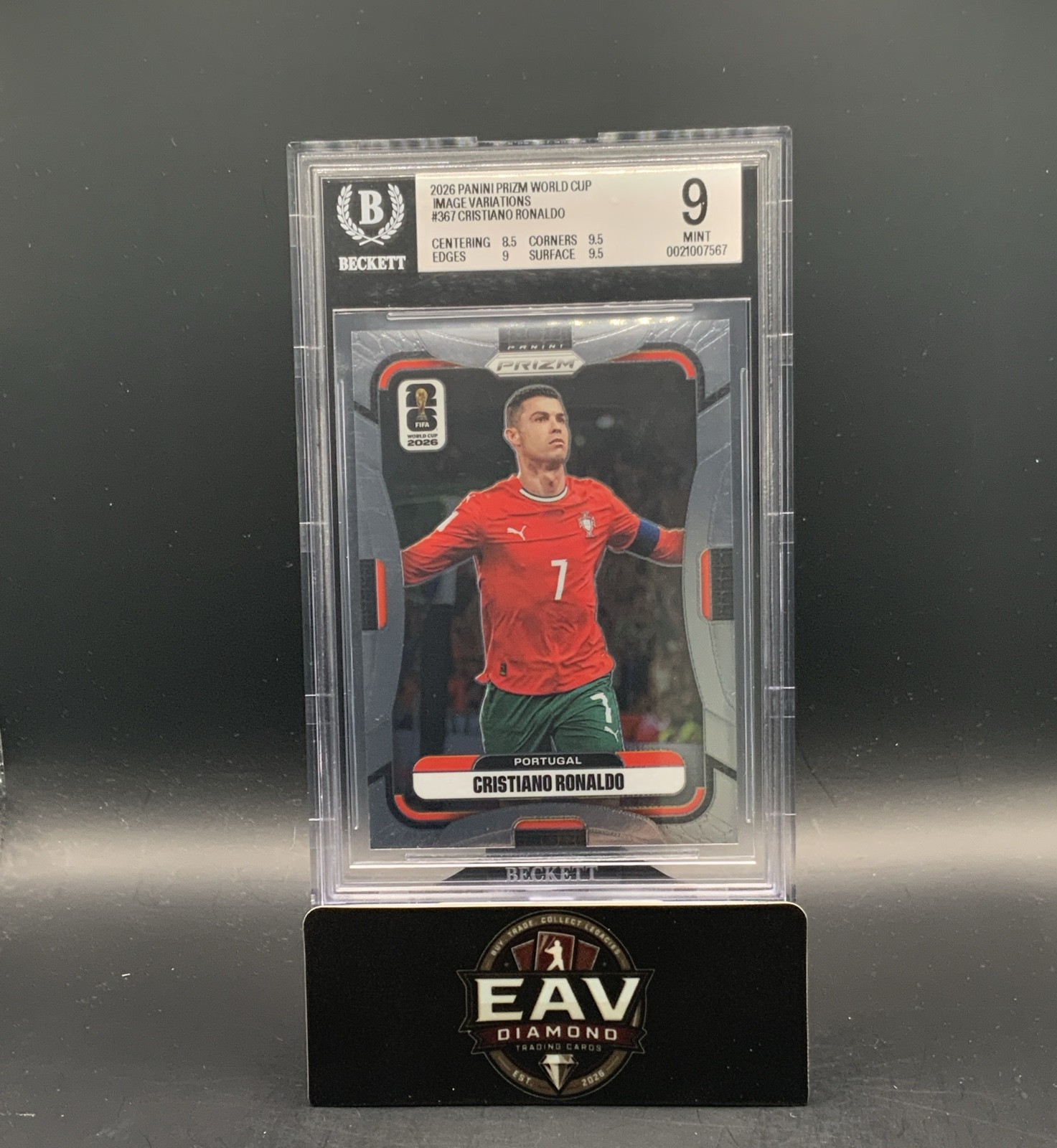 2026 Panini Prizm Fifa World Cup Image Variations Cristiano Ronaldo #367 BGS 9