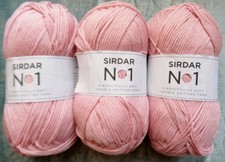 3 x 100g Balls Sirdar No 1 Double Knit Crepe Yarn - Pale Pink