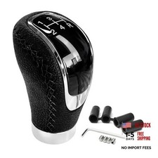 5 Speed Shift Knob, Weighted Leather Car Manual Gear Stick Shifting Black