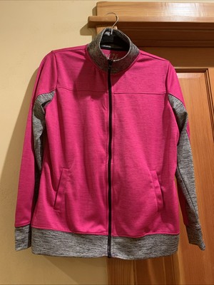 Made for Life Quick-Dri Long Sleeve Zip Up Pink & Grey 100% Polyester Jacket M