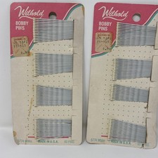 VTG 2  Wilhold Bobby Pins 60  56 Pieces White 5774 Made In USA - NOS