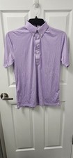 Collars and Co New S Dress Collar Polo Shirt Performance Purple Gingham