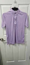 Collars and Co New S Dress Collar Polo Shirt Performance Purple Gingham 