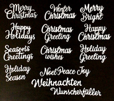 Christmas Holiday Phrase Word Paper Die Cut Embellishment Journal Scrapbook