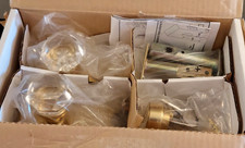 Emtek Exterior Door Glass Brass Knob Set w/ D...
