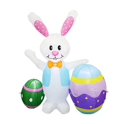Easter Inflatable Bunny Lighted Cute Large Yard Decor for Party Indoor Event