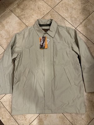 NWT TIMBERLAND Jacket Mens Large L Khaki Waterproof Rain Coat Lined