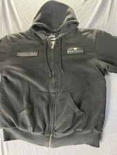 Refrigiwear Men's Hoodie, Black, size L Full-Zip, Thermal-lined, Model 0488R