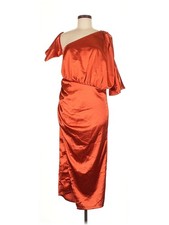 PrettyLittleThing Women Orange Cocktail Dress 10