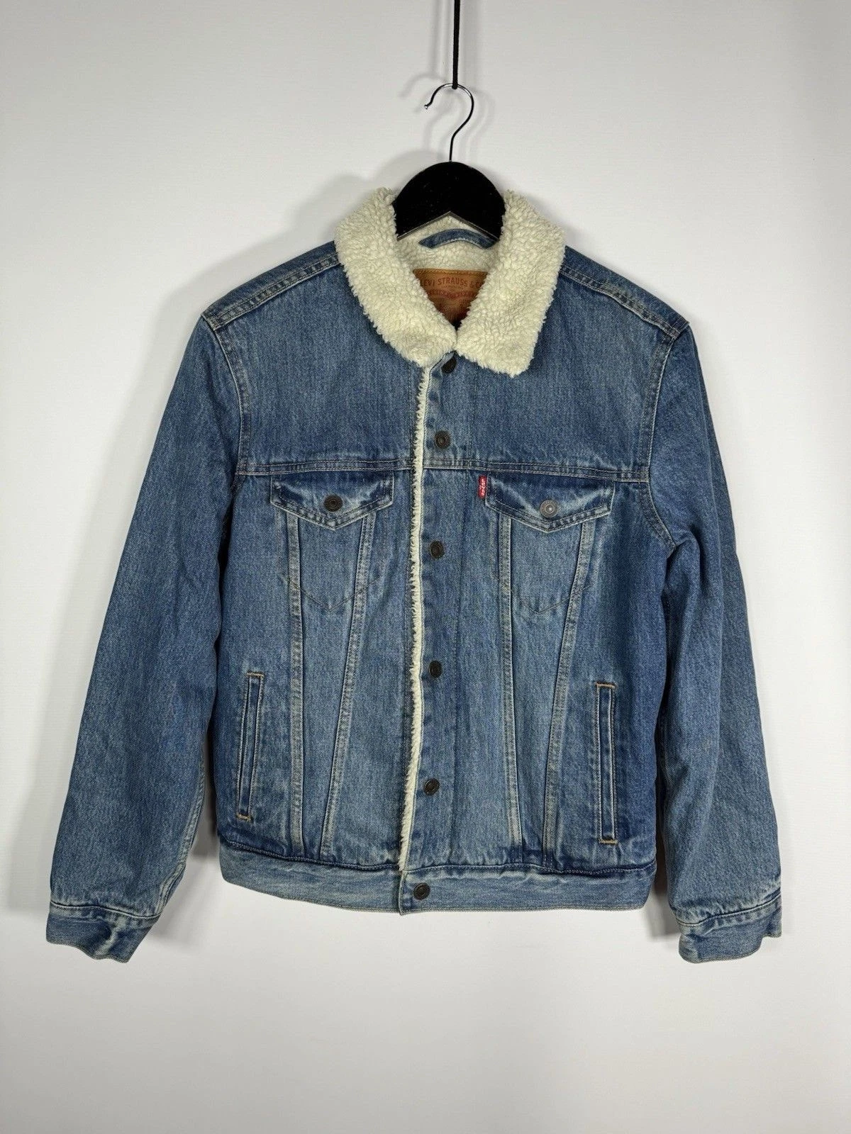 LEVI’S SHERPA DENIM Jacket - Small - Blue - Great Condition - Mens
