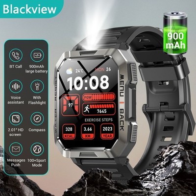 Military Smart Watch for Men(Call Receive/Dial)Rugged Tactical Fitness Tracker