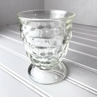 Vtg American Whitehall By Colony Cubist Clear Footed Tumbler - 4.25”x3.25”