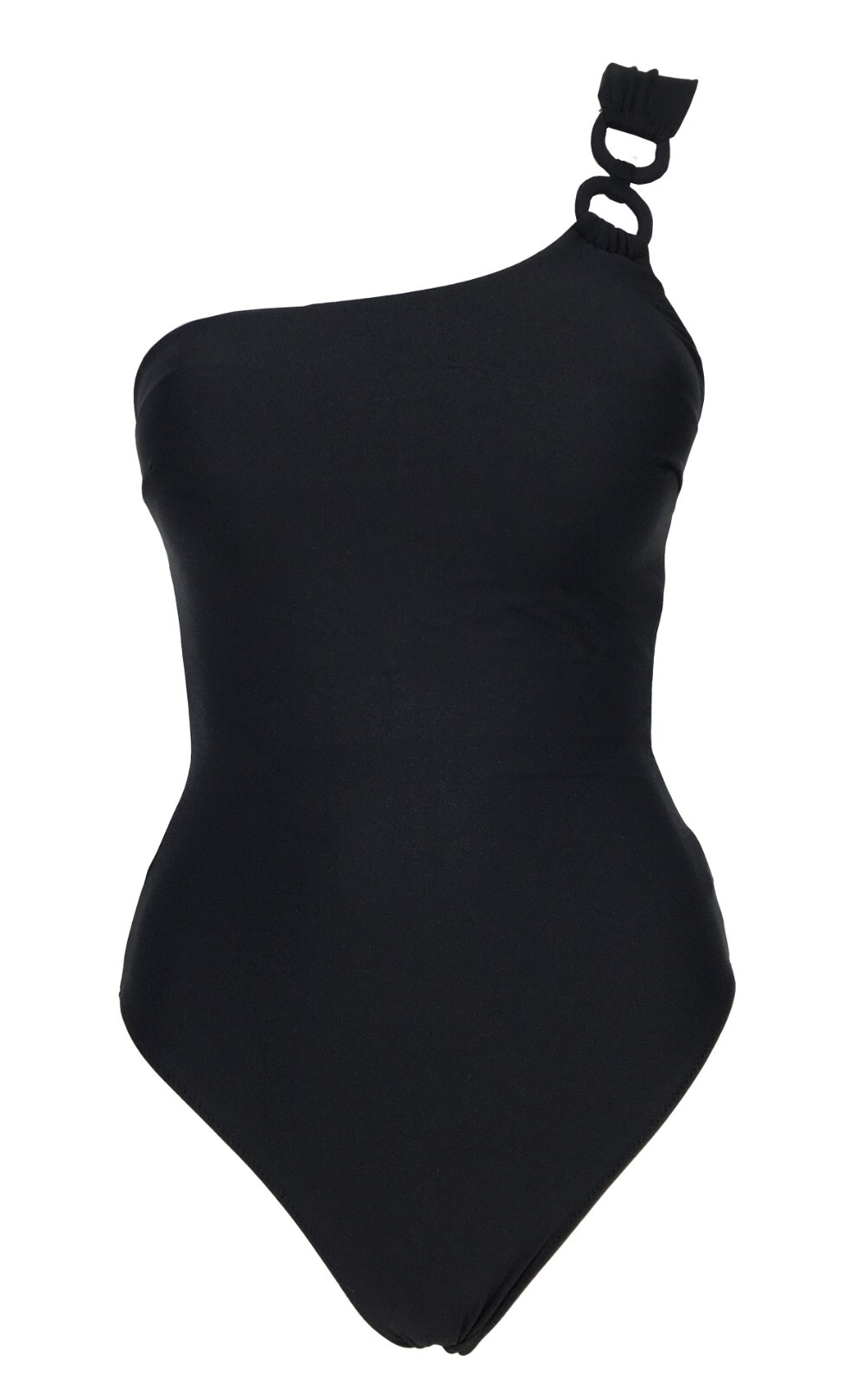 Olivia Pink Women's One-Shoulder Swimsuit Black Art JO/799 Made in Italy
