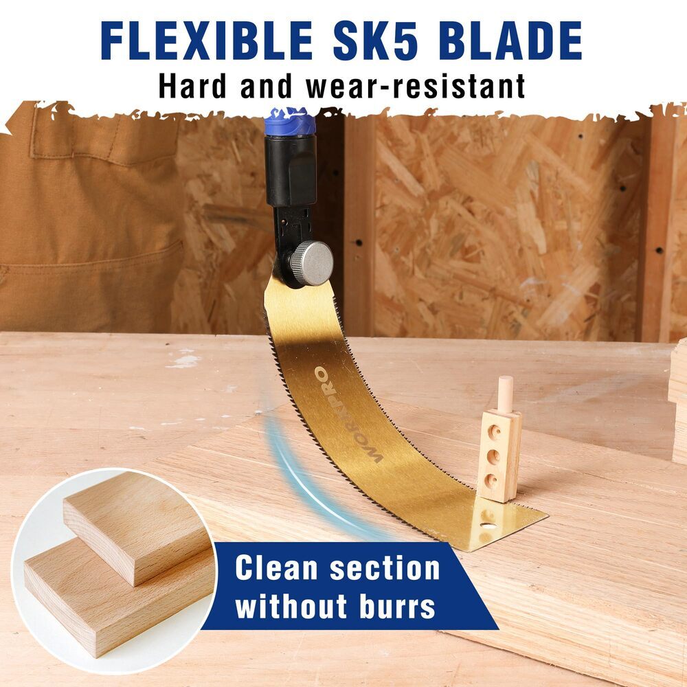 WORKPRO 8" Japanese Pull Saw Double-Edged Hand Saw 7-9&18 TPI SK5 Flexible Blade