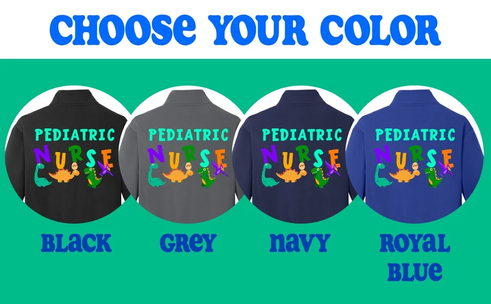 Personalized Pediatric Nurse Kids Cute Dinosaurs Zip Up Fleece Jacket - Image 3 of 4