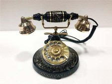 Antique Vintage Handset Old Telephone Brass European Style Rotary Dial Phone
