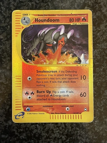 POKÉMON HOUNDOOM AQUAPOLIS REVERSE HOLO CRYSTAL ENG 14/147 PSA BGS