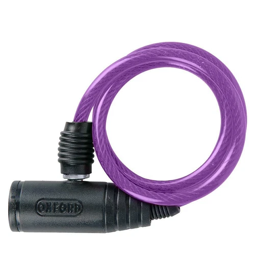 Oxford Bumper Cable Lock Purple 600x6mm Motorcycle Helmet Lock (OF03)
