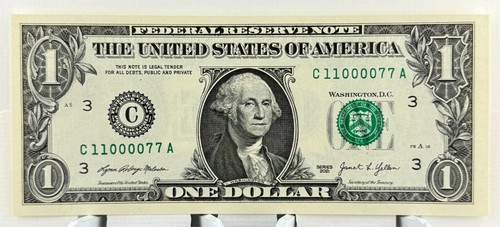 SUPER TRINARY (1s) (0s) (7s) UNCIRCULATED Dollar Serial Number UNC - Bild 2 von 3