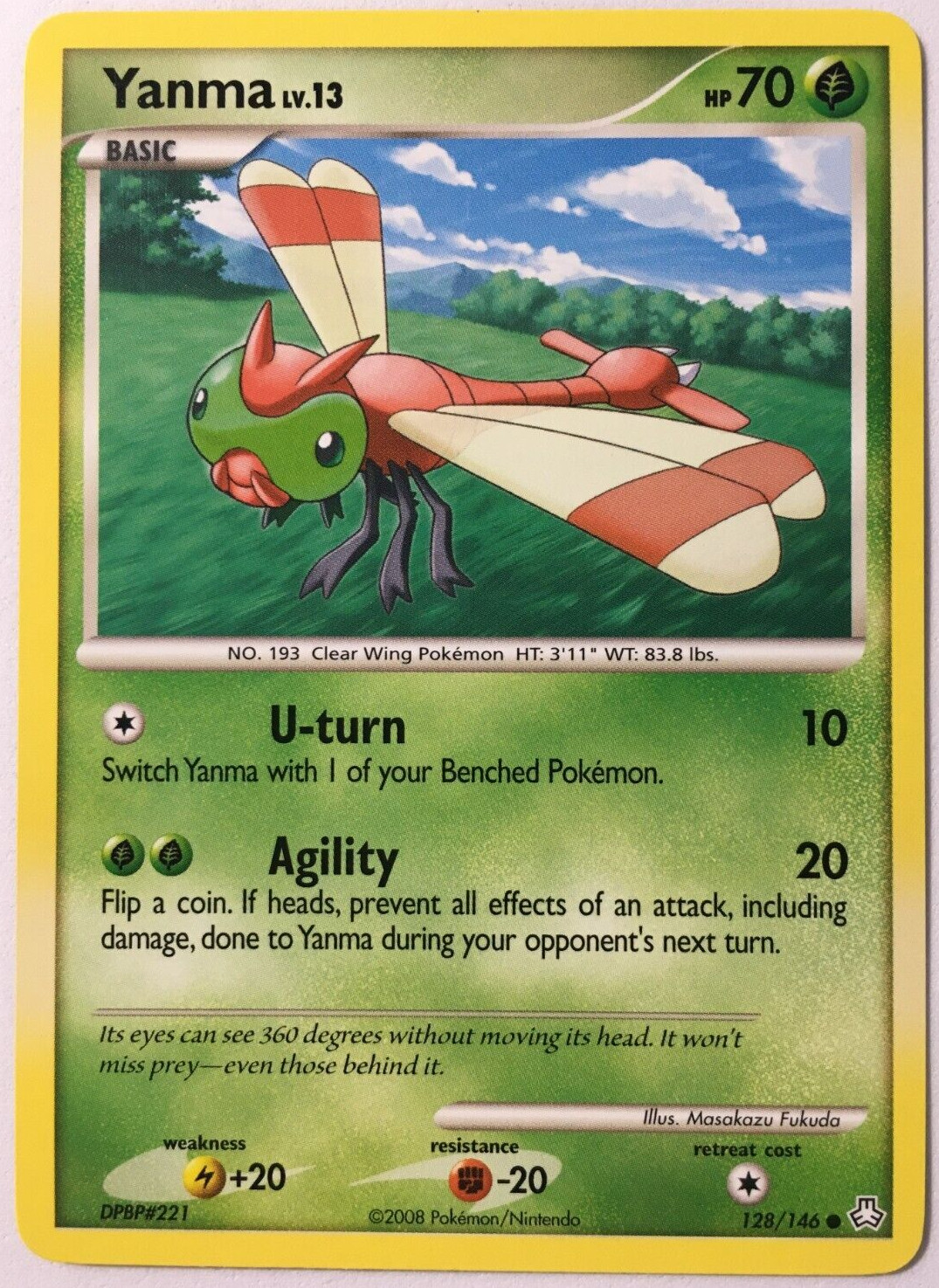 POKEMON YANMA LV.13 128/146 D&P LEGENDS AWAKENED COMMON NEAR MINT