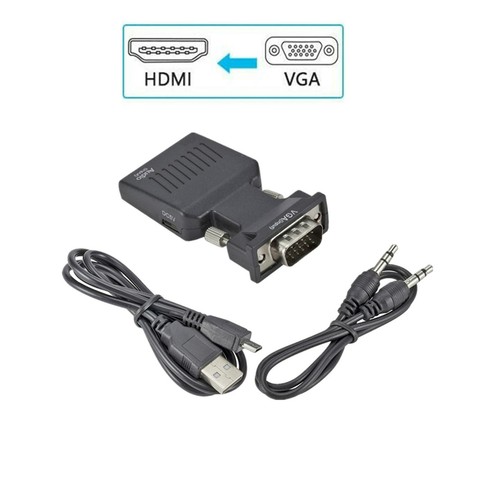 VGA Input To HDMI Output Adapter PC Laptop To HDTV Moniter Projecter Converter E - Picture 5 of 15