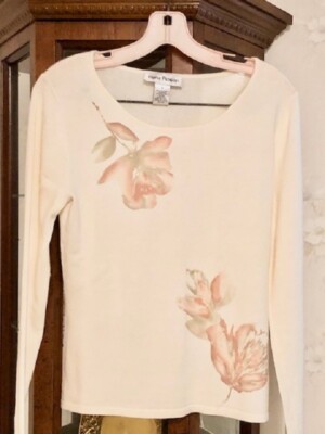 RENA ROWAN Rialto Scoop Neck Long Sleeve Top - Eggshell - Size S