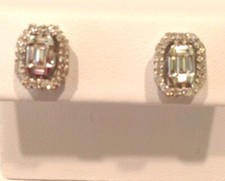 14kt White Gold Diamond Stud Cluster Earrings 0.65cts.