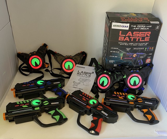 ArmoGear Infrared Laser Tag Blasters & Vests Laser Battle Mega Set of 4, Tested | eBay