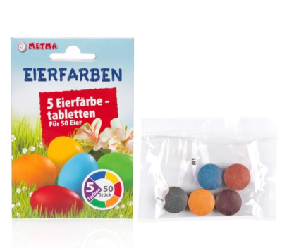 Ostern Färben Farbe 5 Farben - Dekorieren Basteln Eier rot blau grün gelb orange