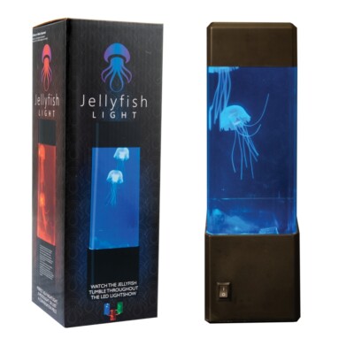 Neuheit Qualle LED Tank Qualle Schreibtisch Bett Nacht Stimmungslicht Lampe Stiel Spielzeug 